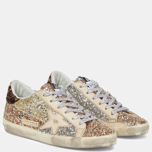 Golden Goose Superstar glitter leather sneakers Size 7 - Picture 4 of 10